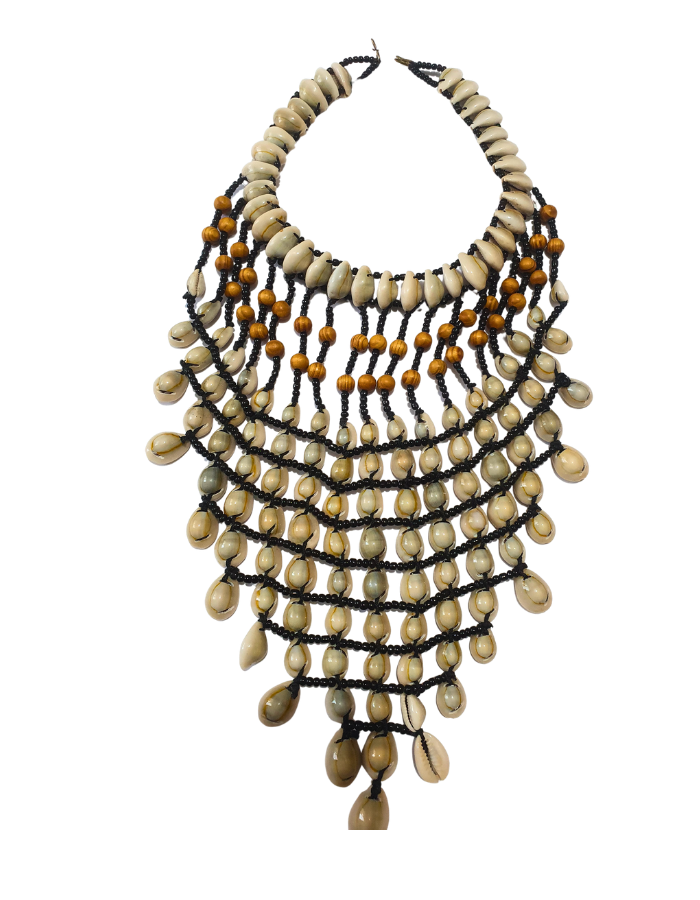 Collier Artisanal de Prestige en Coquillages & Perles – Pièce Maîtresse (Multicolore Naturel)
