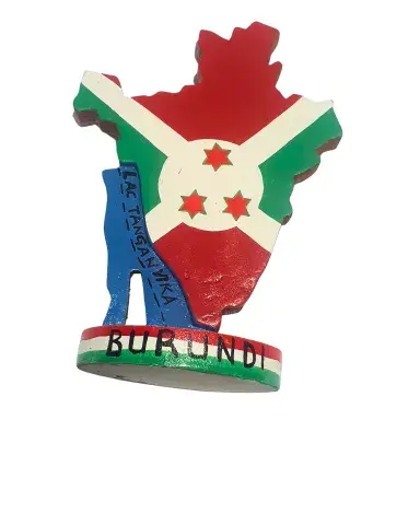 Décoration Artisanale – Tambourinaire du Burundi sur Écu en Bois