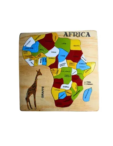 Puzzle Éducatif en Bois – Carte de l’Afrique à Assembler (Apprentissage & Jeu)