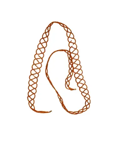Chaîne de Taille Élastique en Perles – Motif Entrelacé Monochrome Orange