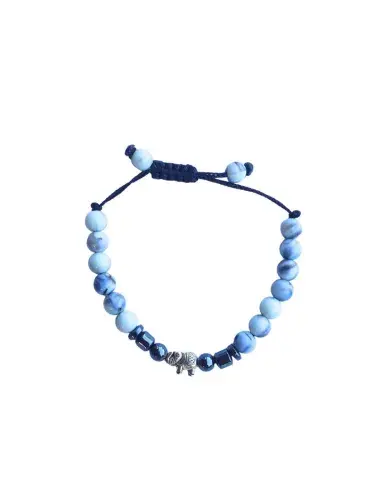 Bracelet Éléphant Bleu Ciel – Version Ajustable