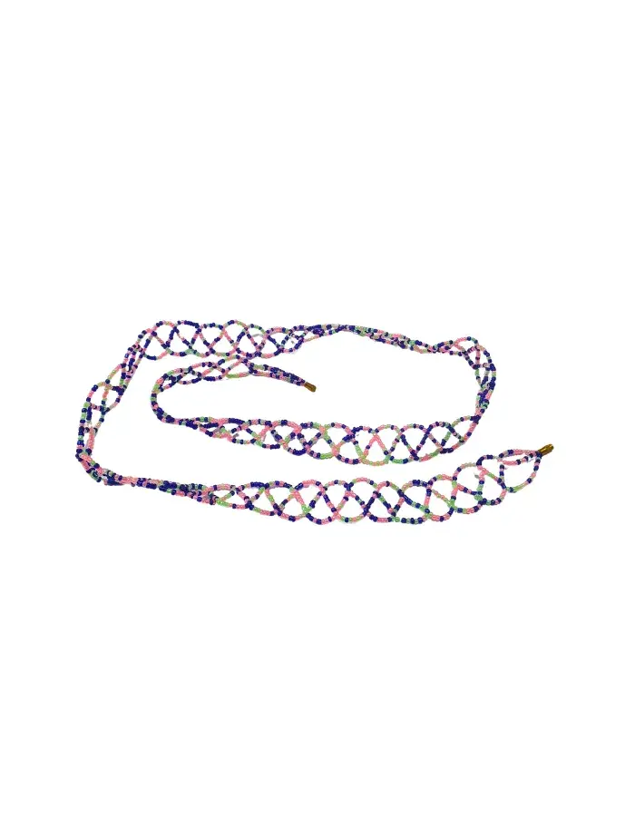 Chaîne de Taille Élastique en Perles – Motifs Entrelacés Multicolores