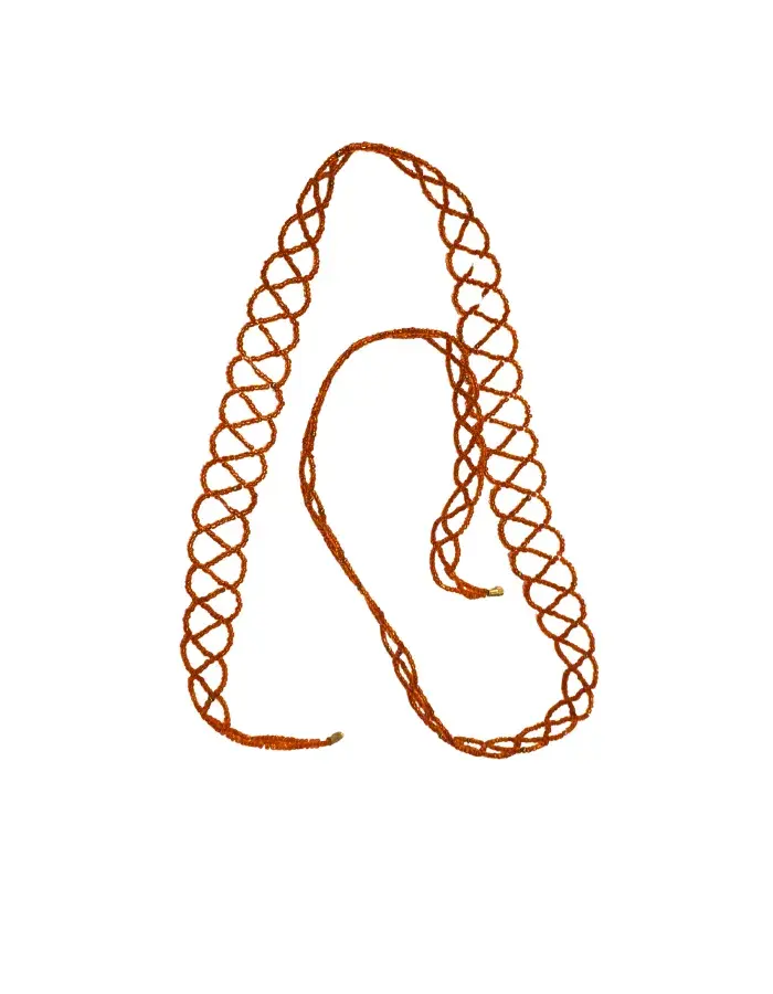 Chaîne de Taille Élastique en Perles – Motif Entrelacé Monochrome Orange