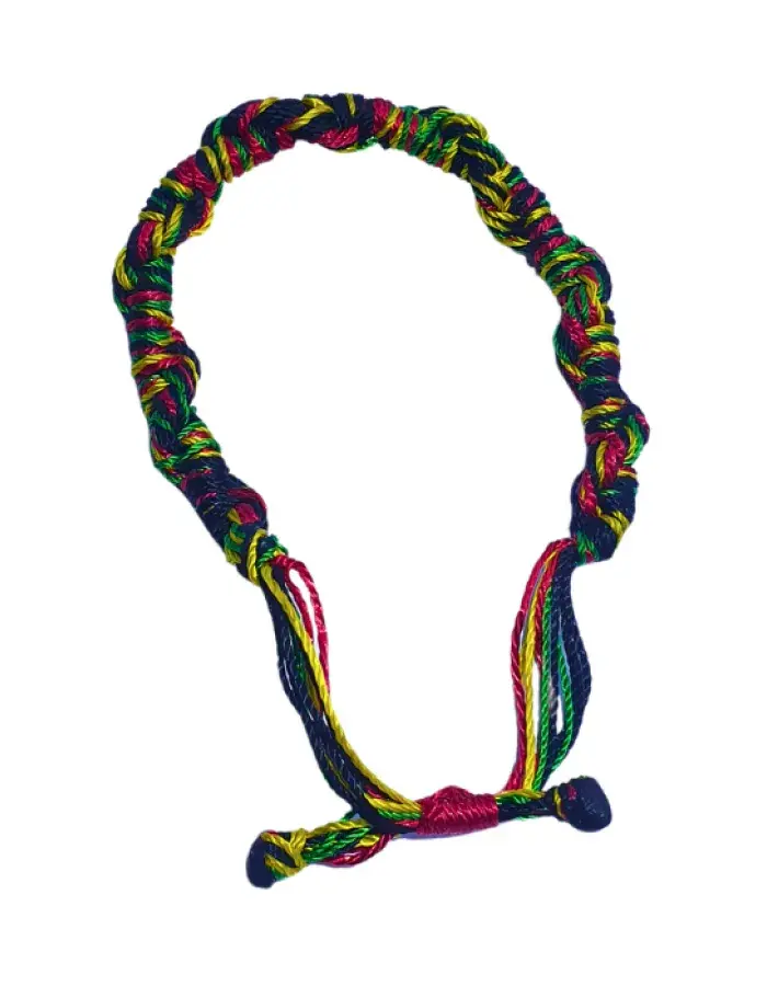 Bracelet Tressé Multicolore Style Rasta – Ajustable et Fait Main