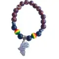 Bracelet Carte d'Afrique Ambrée – Version Élastique
