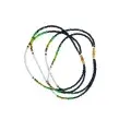 Chevillères Perlées Bleu, Blanc & Vert Anis (Paire, 24 cm)