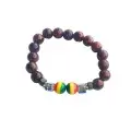 Bracelet Rasta Ambré – Version Élastique