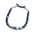 Bracelet Bleu Nuit Émeraude – Version Ajustable