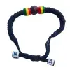 Bracelet Rasta Ajustable Noir avec Perles Rouge Jaune Vert – Fait Main